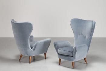 Pair of armchairs by 
																	Giorgio Madini