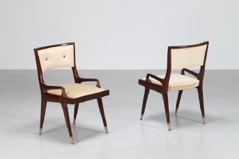 Rare pair of armchairs by 
																			Ruggero Farina Morez