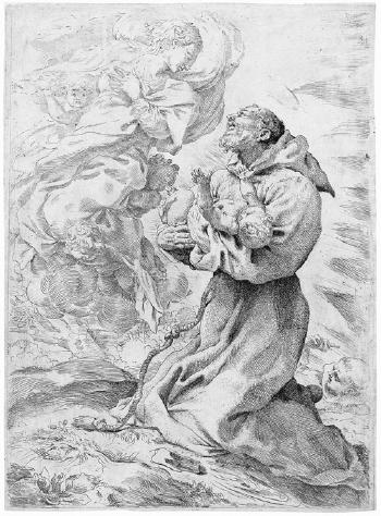 Die Vision des hl. Franziskus mit dem Kind by 
																	Pietro Faccini