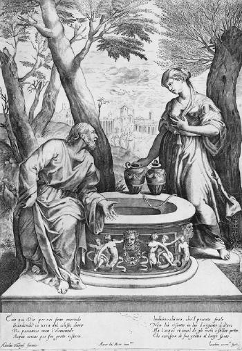 Christus bei der Samariterin am Brunnen by 
																	Giacomo Valegio