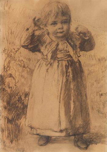 2 Bll.: Kinderporträts (Adoptivtochter des Künstlers) by 
																	Wilhelm Carl Rauber