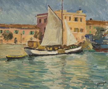 Fiumicino, barche da pesca nel canale by 
																	Giuseppe Malagodi