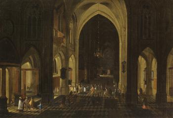 Interno di una chiesa gotica by 
																			Pieter Neeffs