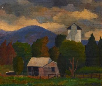 Farm Landscape with Silo by 
																	Alison Rehfisch