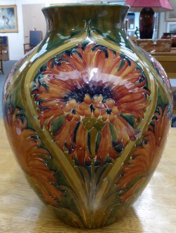 Revived cornflower pattern vase by 
																			William Moorcroft