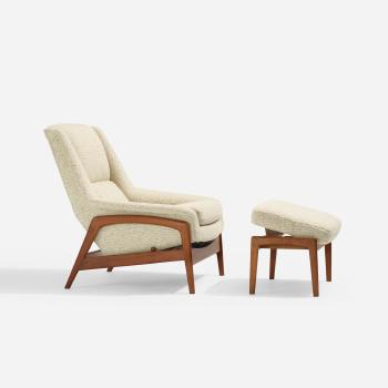 Lounge chair and ottoman by 
																			Folke Ohlsson