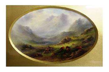 Highland scene with cattle by 
																			John Stinton