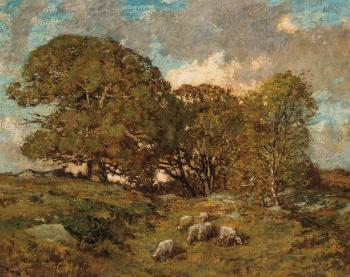 Landscape with sheep grazing by 
																			Allen Butler Talcott