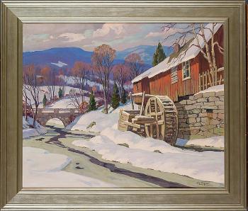 Mill in Snow by 
																			Arthur Lingquist