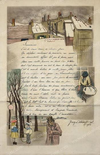 Illustration pour un poème intitulé Semaine by 
																	Jean Lebedev