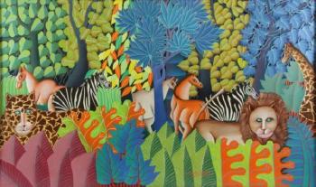 Jungle scene by 
																			Louis Rosemond