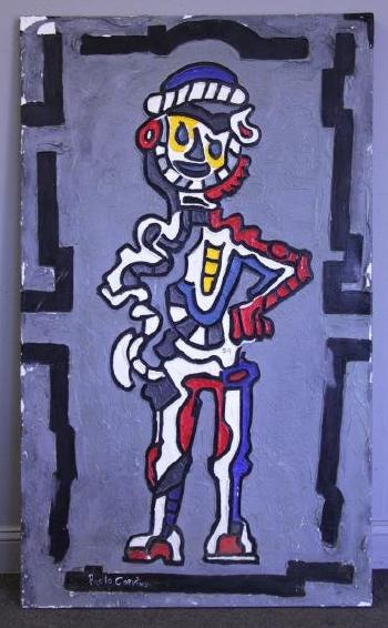 Modernist figure on dark gray background by 
																			Paolo Corvino