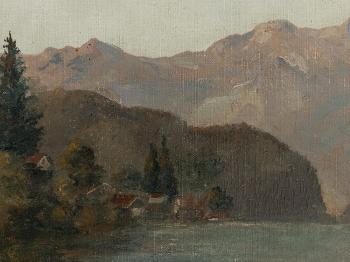 Mountain Landscape with Lake by 
																			Otto Klubert