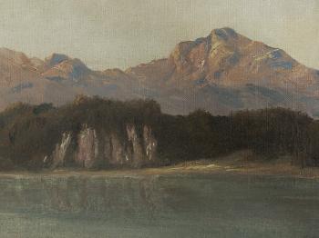 Mountain Landscape with Lake by 
																			Otto Klubert