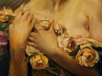 Woman with Roses by 
																			Richard Vogts