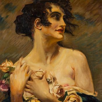 Woman with Roses by 
																			Richard Vogts