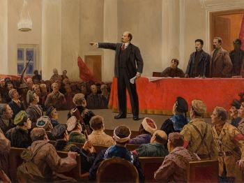 Lenin at an Assembly by 
																			Petr Ignatev