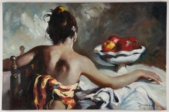 Woman with Apples by 
																			 Zhou Wei