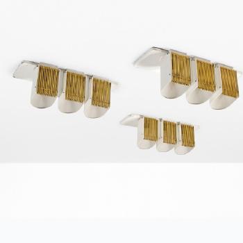 Série de trois rares plafonniers by 
																			Alvar Aalto