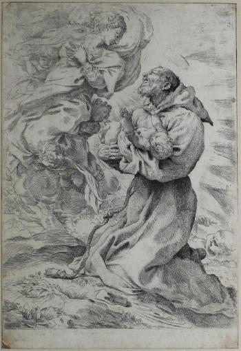 Vision of St. Francis by 
																			Pietro Faccini