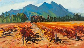 Mountain view through vineyard by 
																	Philip Niel Erskine