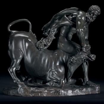 Hercule terrassant le taureau Achéloüs by 
																	Ferdinando Tacca