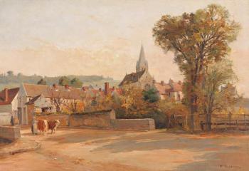 French Village In Autumn by 
																	Fernand Just Quignon