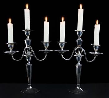 George V candelabra by 
																	 Walker and Hall