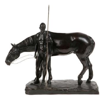 Guerrier avec cheval by 
																	Ludwig Vordermayer