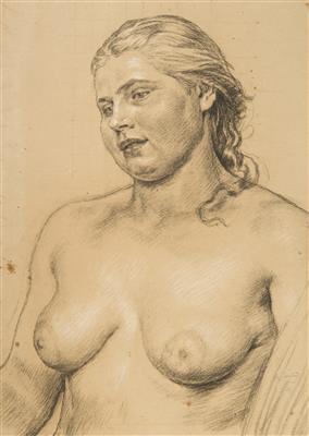 Study of the central female figure for the painting Harvest by 
																	Max Svabinsky