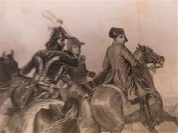 Napoleon zu Pferde mit Murat, Berthier vor seiner Infanterie bei der Schlacht von Jena by 
																			Jean Jacques Frilley