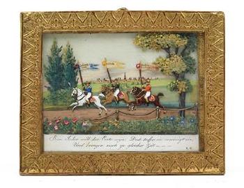 A Greeting card with Horsemen by 
																	Johann Josef Endletzberger