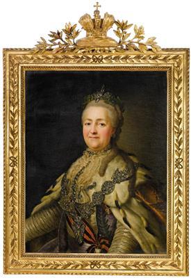 Portrait of Catherine II, Empress of Russia (Catherine the Great), half-length by 
																			 Russian School