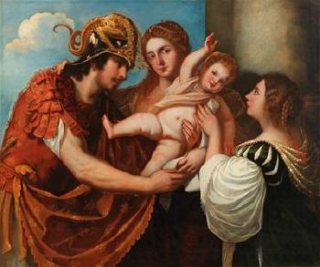 The Departure of Hector’s wife Andromache and his son Astyanax by 
																			Alessandro Varotari