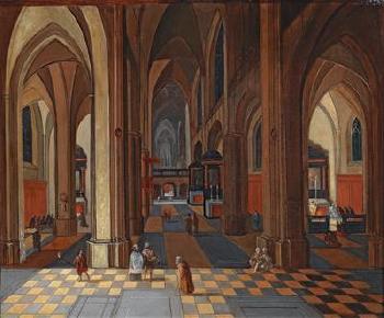 A church interior by 
																			Pieter Neeffs