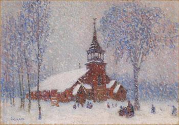 La vieille église de Sherbrooke Est par temps de neige by 
																			Marc-Aurele de Foy Suzor-Cote
