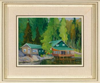 Cabins on a Lake by 
																			George Arthur Kulmala