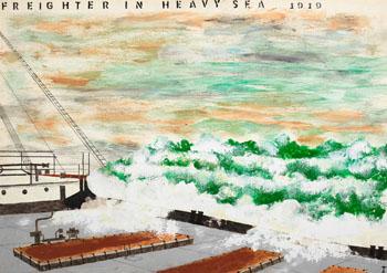 Freighter in Heavy Sea 1919 by 
																			Angus Trudeau