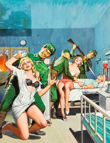 Hospital Raid, probable magazine cover by 
																			John Duillo