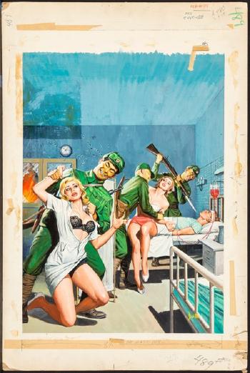 Hospital Raid, probable magazine cover by 
																			John Duillo