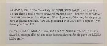 Windblown Jackie by 
																			Ron E Galella