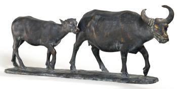 Buffalos by 
																	 Huang Tu-Shui