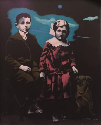 Deux enfants avec un chien by 
																	Antoni Falat