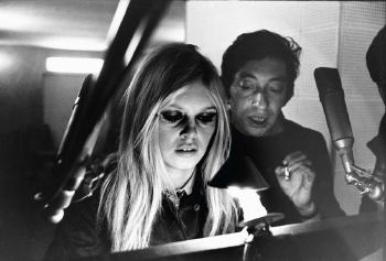Brigitte Bardot et Serge Gainsbourg, deux icônes en pleine préparation de leur show télévisé pour fêter le jour de l’an 1968. Novembre 1967 by 
																	Patrice Habans