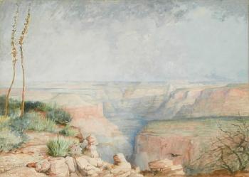 View of the Grand Canyon with the Colorado Northern Arizona looking east towards Peach Springs by 
																			Alexander F Harmer