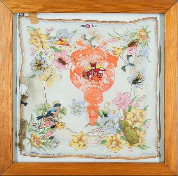 Flora and fauna handkerchief from the Fix-up show by 
																			Jeffrey Vallance