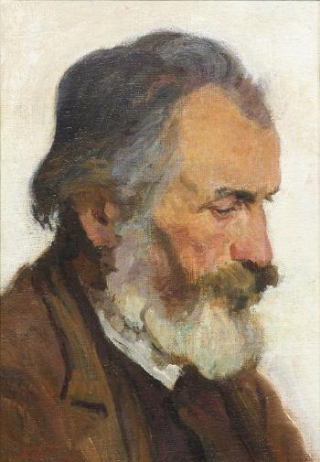 Portrait of a bearded man by 
																			Arkadi Aleksandrovich Plastov