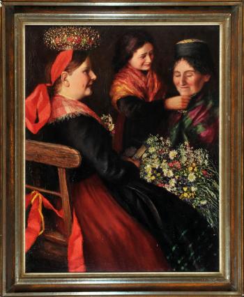 Drei Frauen in Festtagstracht by 
																	Paul Lumnitzer