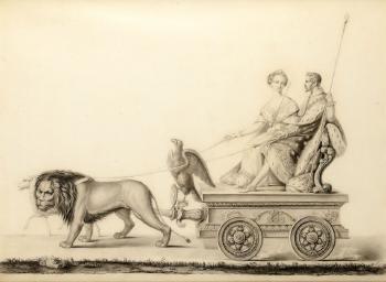 L'Empereur Napoléon III et l'Impératrice Eugénie sur le char de la Félicité by 
																	Hippolyte Murciani