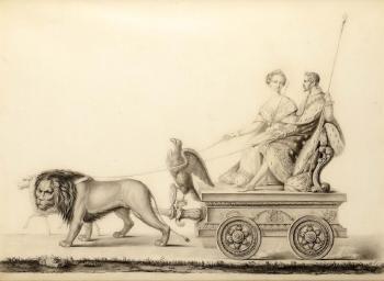 L'Empereur Napoléon III et l'Impératrice Eugénie sur le char de la Félicité by 
																			Hippolyte Murciani